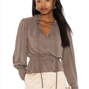 NWT Rebecca Taylor slit neck blouse